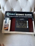 Skyscan Atomic Clock W/ Outdoor Temperature Nib Wood Trim With Remote Vintage. Fixed Price $79.00.