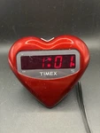 Timex Alarm Clock Radio Red Heart Battery Back Up Vintage Rare. Fixed Price $30.00.