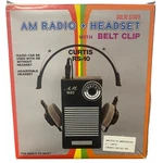 Curtis RS-10 Solid State Am Radio & Headset With Belt Clip. Fixed Price $29.99.