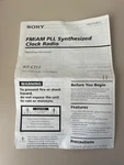 Manual For Sony Fm/am Pll Synthesized Clock Radio ICF-C713 From 1997. Fixed Price $5.00.
