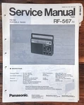 Panasonic RF-567 Radio Service Manual *original*. Fixed Price $14.97.