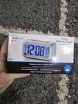 Nib Mainstays Silver Digital Alarm Clock W/ Date & Temperature. Fixed Price $12.99.