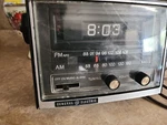 Flip Clock Alarm Vintage Radio General Electric Walnut Grain 7-4415A Works. Fixed Price $75.00.