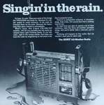 Vintage Retro 1970 Singing Rain Sony All-weather Radio TFM-8100W. Fixed Price $14.57.