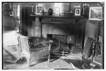 Fireplace,hughes House,wicker Chair,mantle,clock,photo Frames,bain News Service. Fixed Price $9.99.