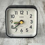 Casio TQ-110 Analog Travel Alarm Clock Tested Working Black White Green. Fixed Price $25.00.