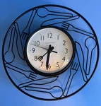 Westclox Kitchen Utensil Design Round Metal Analog Quartz Wall Clock Black. Fixed Price $15.00.