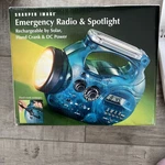 Emergency Radio Spotlight, Sharper Image, Recharge Solar,hand Crank,. Fixed Price $28.99.