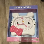 Hello Kitty Analog Wall Clock White Pink Bow Plastic Cartoon Bedroom. Fixed Price $24.98.