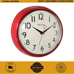 Westclox Retro Wall Clock Red 12 Inch Round Analog Quartz Kitchen Chrome Bezel. Fixed Price $14.99.