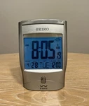 Seiko R-wave Atomic Clock Radio Controlled Tested Working QHR001SLH. Fixed Price $49.99.