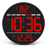 Large Digital Wall Clock With Led Display, Electric Temperature,. Fixed Price $28.45.