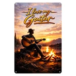 Player, Campfire, Guitar, Metal Sign 20X30CM Decorative. Fixed Price $15.71.