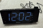 Mesqool CR1001 - Red Led Projection Alarm Clock & Radio Tested/works. Fixed Price $10.00.