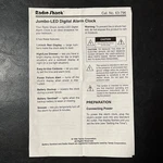 Radio Shack Manual Jumbo-led Digital Alarm Clock Instructions M1. Fixed Price $11.99.