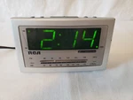 Rca Clock Radio Silver Model #RP3702A Tested & Working. Fixed Price $10.00.