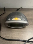 Timex Dual Alarm Clock Nature Sounds Radio Digital T232S Silver Tested. Fixed Price $18.19.