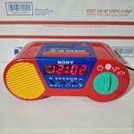 Vintage Sony My First ICF-C6000 Am/fm Red Blue Alarm Clock Radio. Fixed Price $59.99.