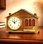 Swiss Log Cabin Phinney Walker Alarm Clock Metal/brass Decor - Does Not Work. Fixed Price $24.97.