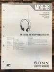 Sony MDR-R9 Headphones Service Manual *original*. Fixed Price $19.97.