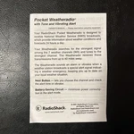 Shack Pocket Weatheradio With Tone & Vibrating Alert Instructions M1. Fixed Price $11.99.