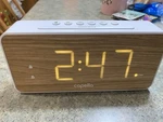 Capello Extra Large Display Digital Dual Alarm Clock White/wood Grain Pine. Fixed Price $9.99.