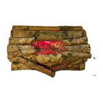 Vtg Mcm Light Up Fireplace Birch Wood Logs Faux Electric Burning Xmas. Fixed Price $60.00.