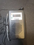Polaroid Portable Pocket Am/fm Radio PR100 W/ 9" Antenna Black Tested. Fixed Price $9.99.
