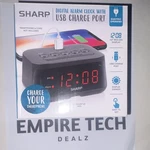 Sharp Digital Alarm Clock Black Usb Charge Port Display Dimmer Easy Set SPC235AA. Fixed Price $17.49.