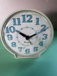 Westclox White Blue Round Mechanical Analog Alarm Clock Made In Usa Blemmished. Fixed Price $19.96.