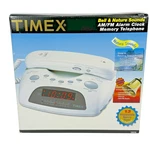 Vintage Timex Memory Telephone & Am/fm Alarm Clock White Bell Nature Sounds. Fixed Price $90.00.