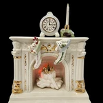Lenox Fireplace Led Light Up Mantle Clock Christmas Stocking Candle 826987. Fixed Price $125.00.