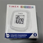 Timex Alarm Clock Color Changing Digital Travel Dual White Battery Powered. Fixed Price $10.00.