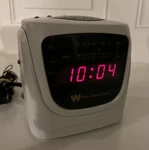 Vintage White Westinghouse Cube Am/fm Alarm Clock Radio WCR-11245. Fixed Price $19.99.