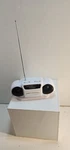 Suntone Am Fm White Mini Boom Box Radio 7.5" 3.5" Model RR2500 Working. Fixed Price $12.55.