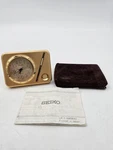 Vtg Seiko Clock Digital Compact Travel Alarm Gold Stand QUP101G Watch. Fixed Price $39.00.