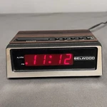 Vtg Belwood Digital Alarm Clock Model #1932 Faux Grain Tested. Fixed Price $12.00.