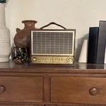 Vintage 1960 Philco T-901BR Transistor Radio Brn Leather Steer Logo Untested. Fixed Price $59.99.