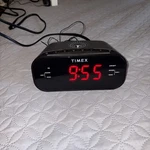 Timex T231Y Silver W/ Large Red Lcd Display Alarm Clock Am/fm Radio Aux. Fixed Price $5.00.