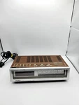 Yorx Vtg Digital Clock Retro Am Fm Slide Rule Dial Radio R5144A Faux Wood. Fixed Price $25.00.