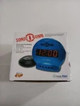 New Sonic Bomb Dual Alarm With Bed Shaker, Vibrating Clock, Black. Fixed Price $34.99.