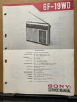 Original Service Manual For The Sony 6F-19WD Radio Repair. Fixed Price $12.98.