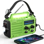 Raynic 5000MAH Emergency Solar Handcrank Radio Noaa Am/fm Sw Flashlight Sosgreen. Fixed Price $60.10.