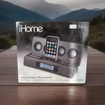 Ihome Model IP28 Portable Stereo Travel Alarm Clock W/case Dual Power & Battery. Fixed Price $42.99.