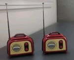 Set 2 Modern Expressions Mini Retro Radio Fm Hi-fi Sound Auto Scan. Fixed Price $16.00.