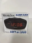 Westclox (black) Soft Or Loud Led Electric Battery Alarm Clock, Standard. Fixed Price $19.99.