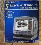 Spectra 5" Black & White Tv With Am/fm Radio Model 52-BWR. Fixed Price $25.00.