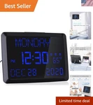 Sleek Digital Calendar Clock 11.5" Display With Usb Charging For Home & Office. Fixed Price $65.95.