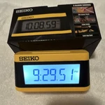 Seiko QHL091Y Digital Quartz Alarm Clock Yellow/black Calendar Timer Snooze. Fixed Price $19.99.