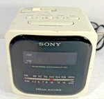 Vintage Sony Dream Machine Am/fm Dual Alarm White Clock Radi Mod ICFC122 Tested. Fixed Price $18.00.